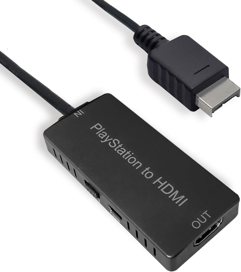 HD Link HDMI Cable for PlayStation 2 & for PlayStation 1 Console, for PS1/PS2 to HDMI Adapter Improved Video Quality, HD Converter with 4:3/16:9 Switch HDCABLEPS2-02