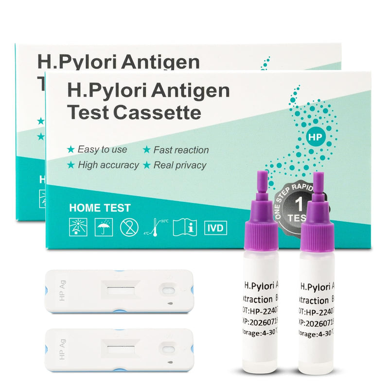 H. Pylori Helicobacter Pylori Stool 2Test Kit, 10-15 Minutes, Highly Accurate, Easy to Use，Home Testing, No Lab Visit Required