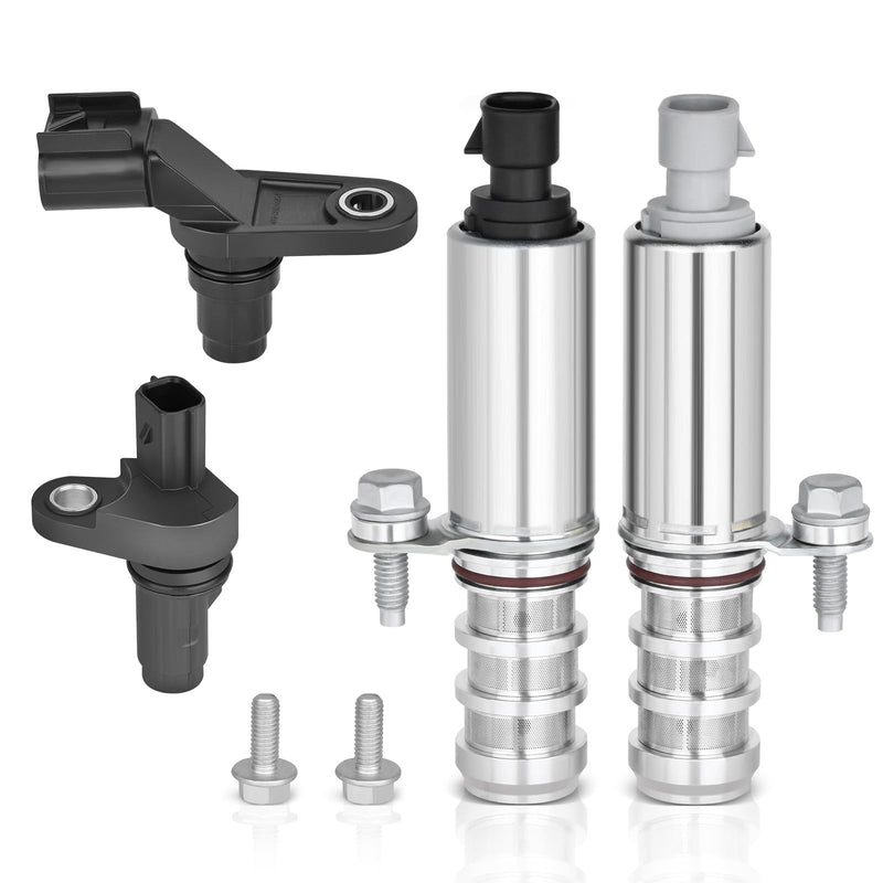  [AUSTRALIA] - Intake & Exhaust Camshaft Position Actuator with Camshaft Sensor+Engine Crankshaft Sensor Kit Compatible with Buick、GMC、Pontiac、Chevrolet、Saab、Saturn#OE 12655420 12655421 12577245 907-799 917-720