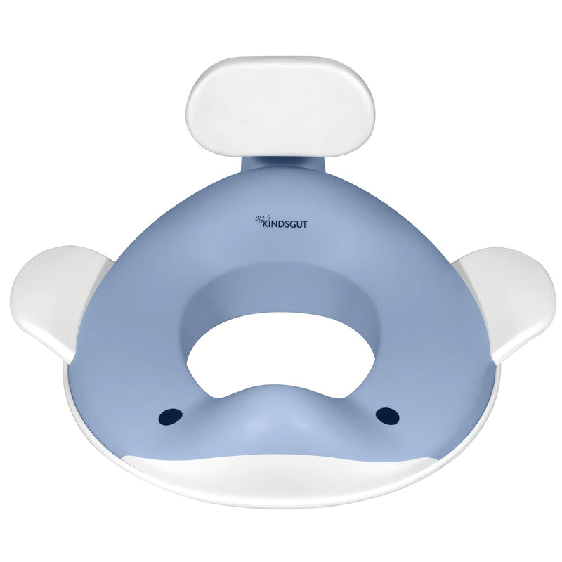 Kindsgut Whale Potty Training Seat for Toddlers – Kids Toilet Seat with Backrest, Non-Slip, Fits Round & Oval Toilet Seats, Designed in Germany, Pigeon blue