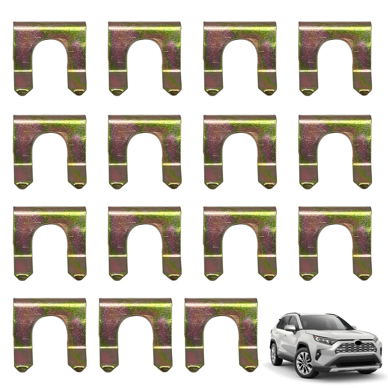 15PCS Metal Brake Line Clips, Auto U Shaped Brake Line Retainer, Automobile Oil Pipe Clip Kit, Brake Hose Retaining Clip, Brake Hose Lock for Most Cars Trucks Vehicles Repair Accessories