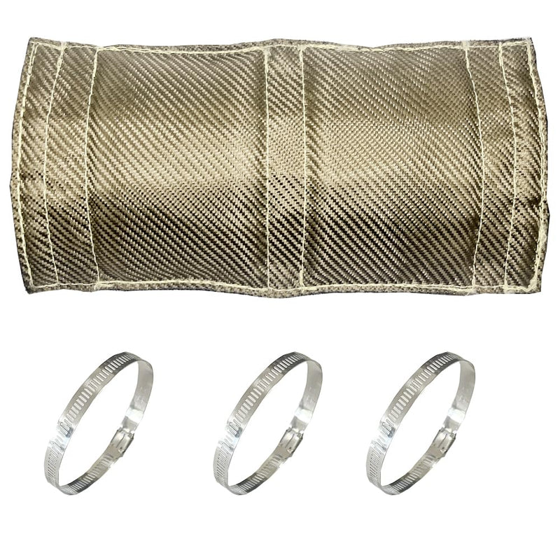 Titanium Pipe Heat Shield 6" x 12'' Exhaust Heat Shield Motorcycle Heat Guard Cover Wrap with 3 PCS Stainless Steel Clamps 6'' x 12''