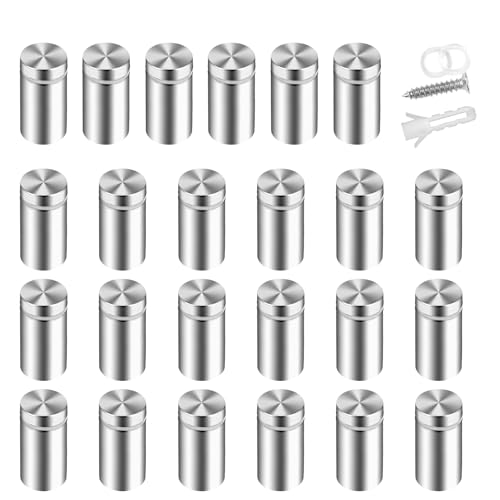 Standoff Screws for Acrylic & Signs - 0.5x1 in 24pcs Metal Mounts 0.5x1 in (24 Pcs)