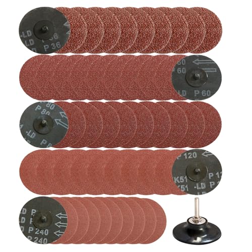 50PCS 3 inch Sanding Disc Quick Change Disc,Surface Conditioning Disc for Die Grinder Strip Grind Polish Burr Finish Rust Paint Removal 36/60/80/120/240#