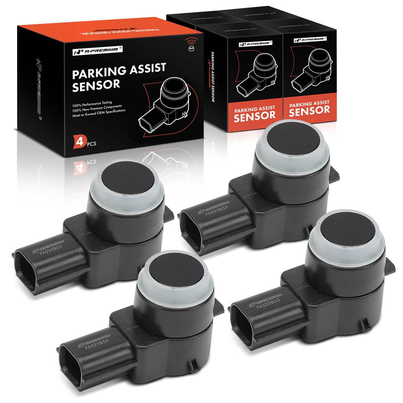 A-Premium 4-PC Rear Reverse Backup Parking Assist Sensor Compatible with Chevy, GMC & Cadillac Models - Silverado 1500 2007-2013, Sierra 2500 3500 HD 2007-2012, Yukon, Suburban, Escalade, Avalanche