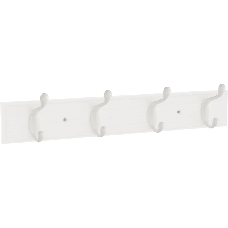 Franklin Brass Casual Curve Wall Mounted Pure White 16 in. Coat Rack, 4 Hooks, B46717K-PWW-C2 1 16" Rail