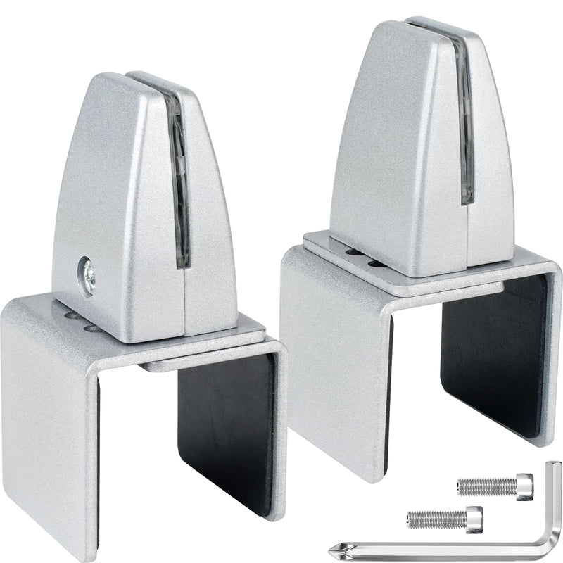 2 Packs Sneeze Guard Support, Aluminum Vertical Partition Board Clamp, Acrylic Desk Divider Support Clamp, Desk Shield Privacy Panel Clamps for Clear Shield for Countertop Reception Downclamp & 2pcs