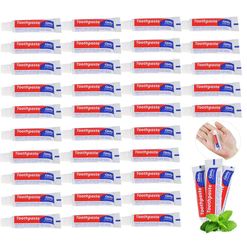 300 Tubes Bulk Travel Size Toothpaste, 0.176 oz Extra Small Mint Mini Disposable Toothpaste for Hotel, Guests, Homeless, Charity 300