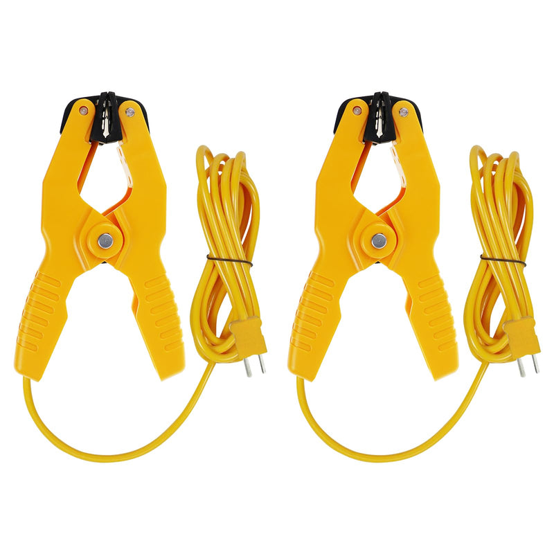 2 PCS Temperature Clamp HVAC K-Type Thermocouple Thermometer Lead Probe Pipe Clamp Multimeter Sensor Jaw Clip Plumbing Clamp 2