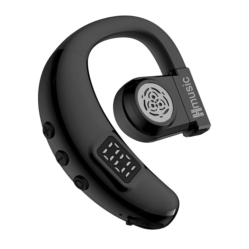 Hmusic I6 Bluetooth Earpiece – Single Ear Headset with ENC Mic, Bluetooth 5.4, 20H Battery with LED Power Display, 180° Rotatable Wireless Headset for Work, Driving & Office Calls | 180° Rotatable Earbud, ENC Mic, 20H Battery with LED Power Display, Mo...
