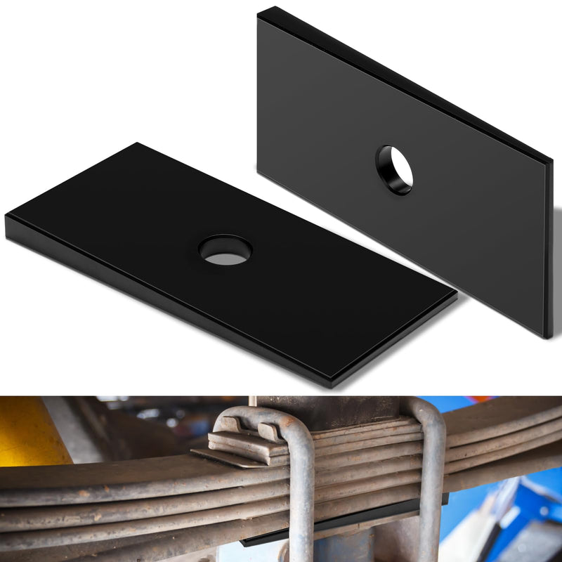 2 Pcs 2.5 Degree Angle Correction Suspension Axle Shims for Leaf Springs Pinion Angle Shims Pinion Wedges, Black