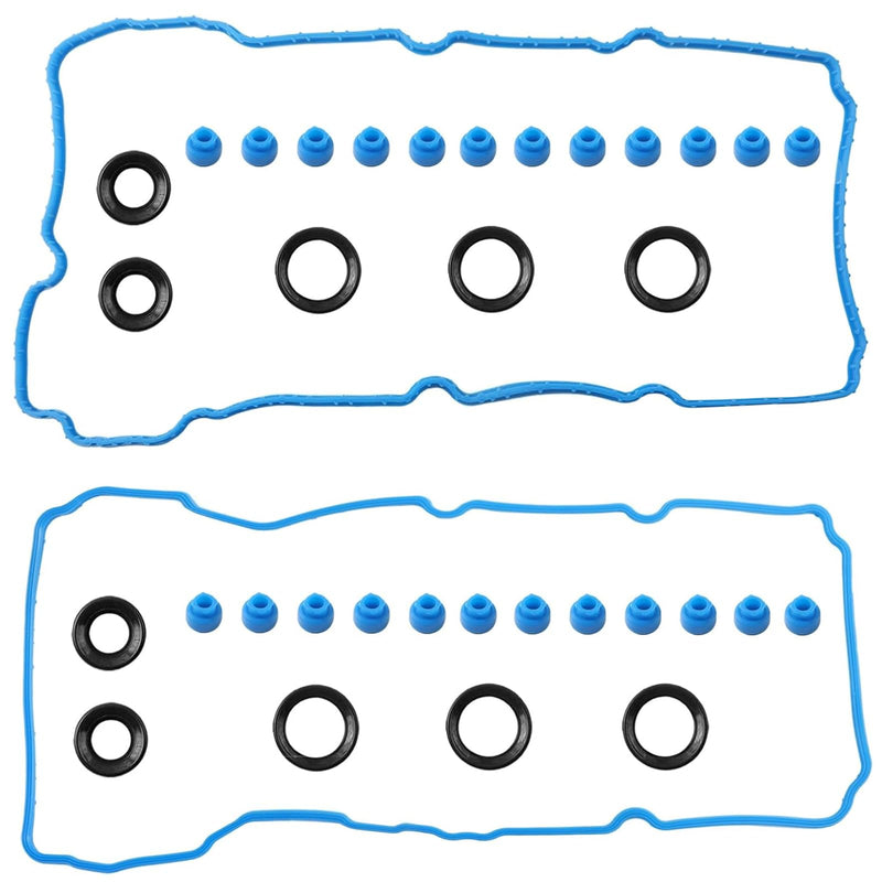 Valve Cover Gasket Set Compatible with Ford Lincoln Vehicle Edge Explorer F150 F-150 2011-2020, Transit 150 250 350, MKS MKT MKX MKZ 2015-2017 3.5L 3.7L V6 Replaces# VS 50814 R, VS50814R, VS50722