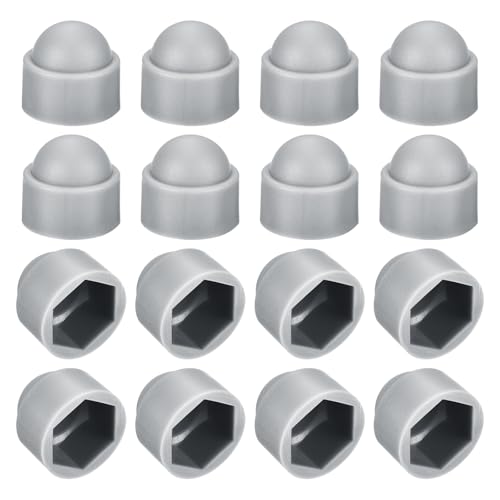 uxcell 150pcs M12 Grey Polyethylene Hex Nut Cover Sets 150