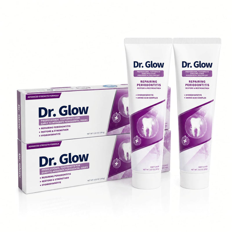 Dr. Glow Toothpaste Gum Repair for Receding Gums, Periodontal Disease, Bad Breath, Gum Regrowth, Loose Tooth Repair - 2 Tubes Pink 3.52 Ounce (Pack of 2)