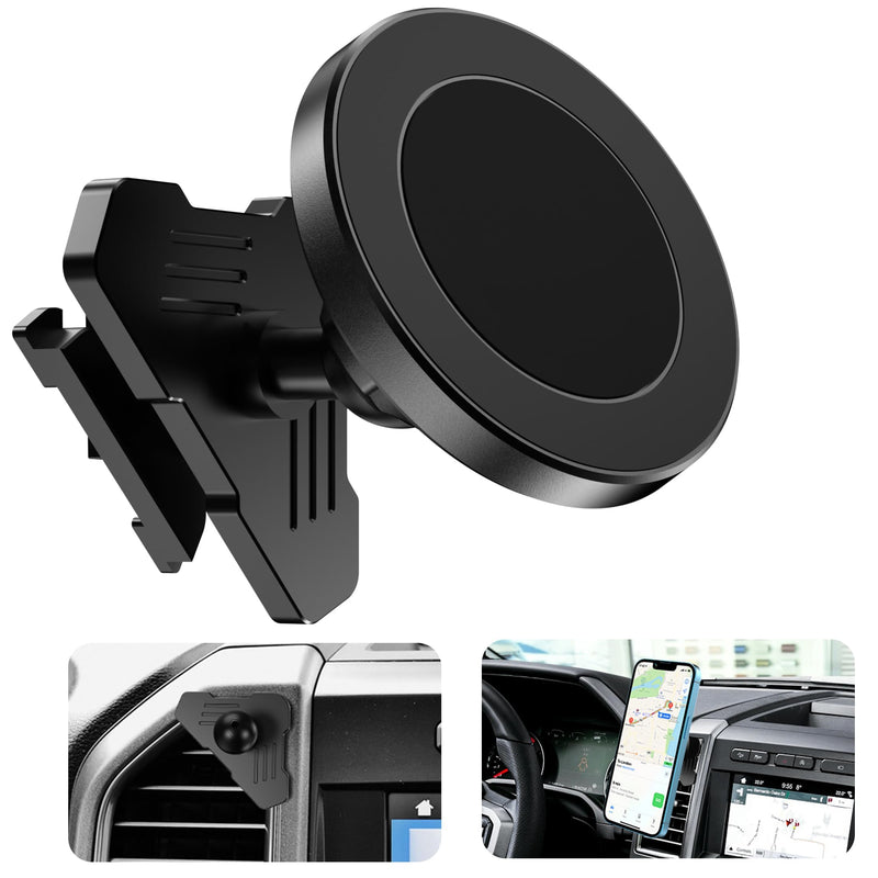 Surfcabin CNC Vent Phone Holder, Magnetic Car Air Vent Phone Holder Cradles Mount Compatible with F150 2015-2020 & Super Duty F250 F350 F450 2017-2021 Universal Bracket Stand for iPhone & Android