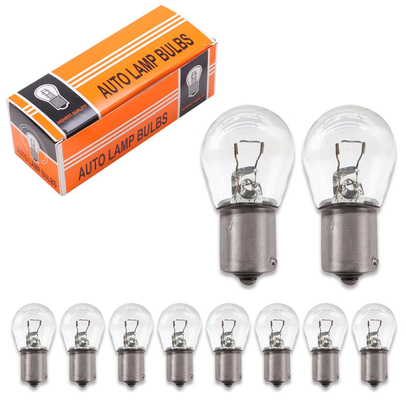 10 PCS Car 1141 Halogen Turn Signal Bulb, BA15S 12V 21W Stable Filament Super Bright Bulb Replacement, Single Contact Plug and Play without Decoding Bulb, Universal for Cars (Transparent) 10 PCS Transparent #1141