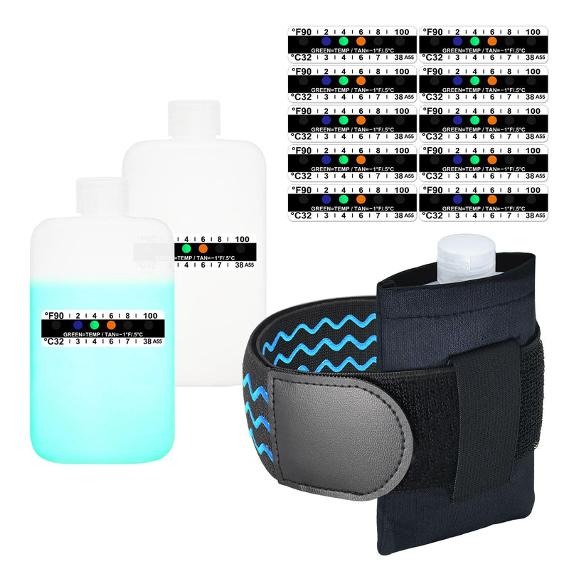 Thinner Urine Test Complete Kit - 3.5oz Translucent Empty Bottle, Non-Falling and Hi-Stretch Leg Strap, Urine Test Thermometer Sticker and Velour Lining Sample Bag, 100ml Urine Bottle Kit | Thinner Size, Non-Slip Silicone Layer, No Burst and Leak, Velo...