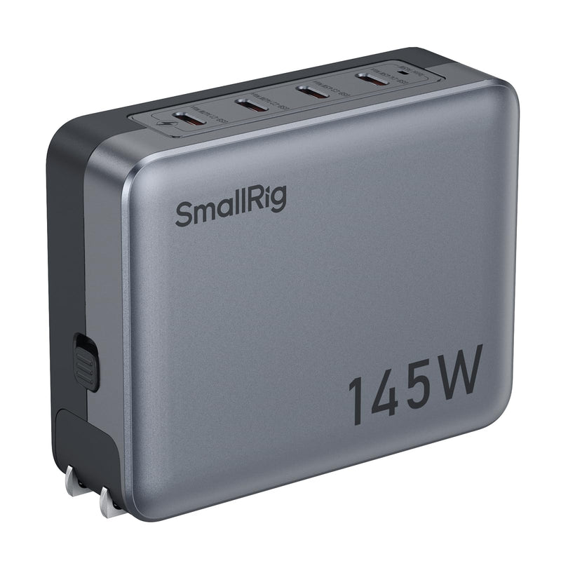 SmallRig 145W USB-C Charger, 4-Port PD3.1 GaN Fast Charger for MacBook Pro/Air PPS Wall Charger for iPhone 15, Galaxy S24/S23, Power Adapter for iPad, V-Mount Battery, Laptop, Camera - 4747