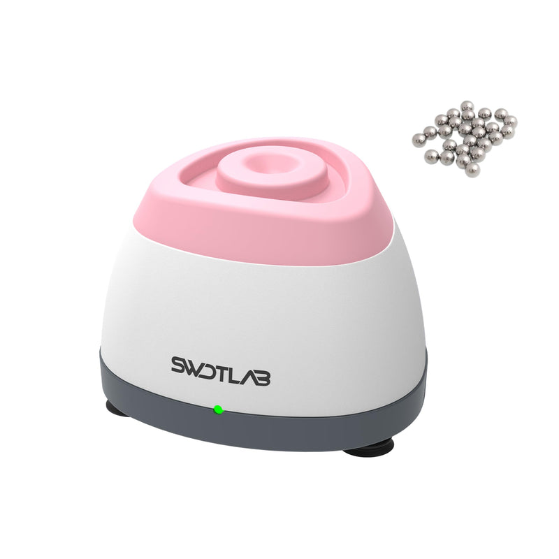 Mini Vortex Mixer 3500RPM 3s Mix for Lab Paint Nail Polish, Pink | 3s Fast Mix DC Brushless Motor, Touch Start Auto-Stop, Anti-Slip & Quiet, 100 Stainless Steel Balls, for Tattoo Ink Glue Lab