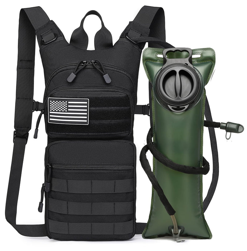 ATBP Insulated Water Hydration Pack Bag with 3L TPU Bladder Tactical Molle Hydration Backpack for Hiking Cycling Running Black