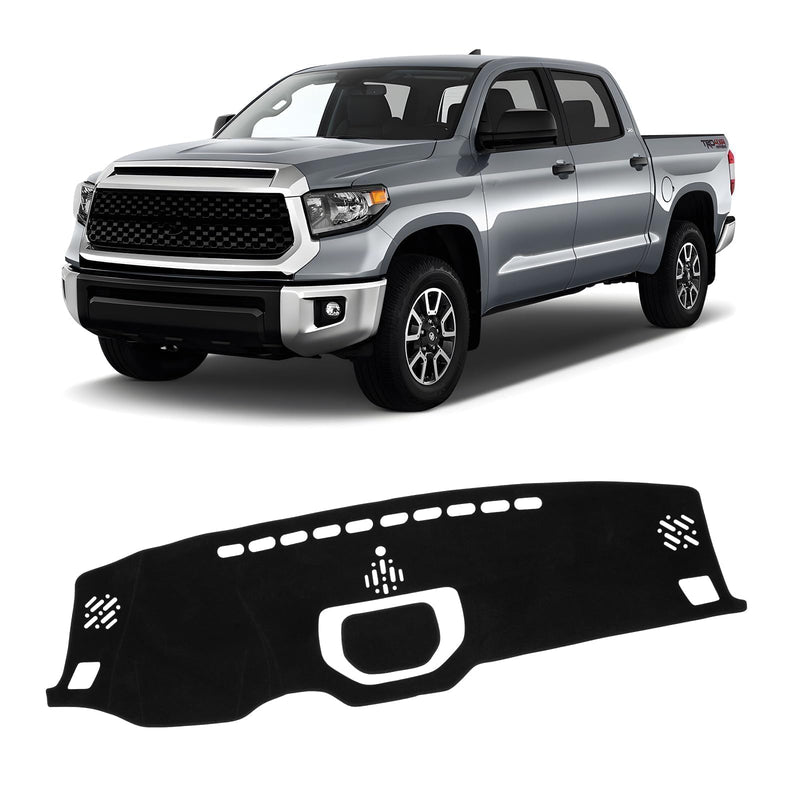 KUST Car Dash Cover for Toyota Tundra 2014-2020 2021 (SR, SR5, Limited, Platinum, 1794) Non-Slip Polyester Center Console Dash Cover Interior for Tundra Accessories Custom Fit Dash Mat No Glare Black For | Toyota Tundra 2014-2021