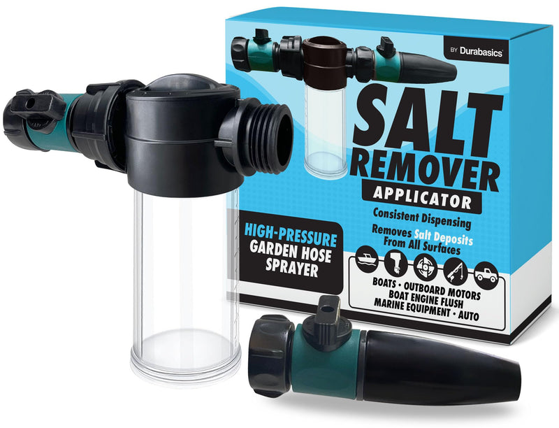Durabasics Salt Remover Flush Kit with High-Pressure Hose- Remove Salt Deposits Applicator for Boat - Marine Engine Flush - Perfect for Flushing Inboard/Outboard Motors and Removes Salt Deposits Away