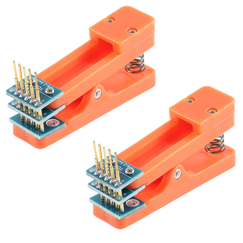2Pcs 2.54mm Single Row 5Pin Test Clip Module Board Program Burning Clip 5 Pin PCB Burning Fixture Programmer Burning Clip with Dupont Wire