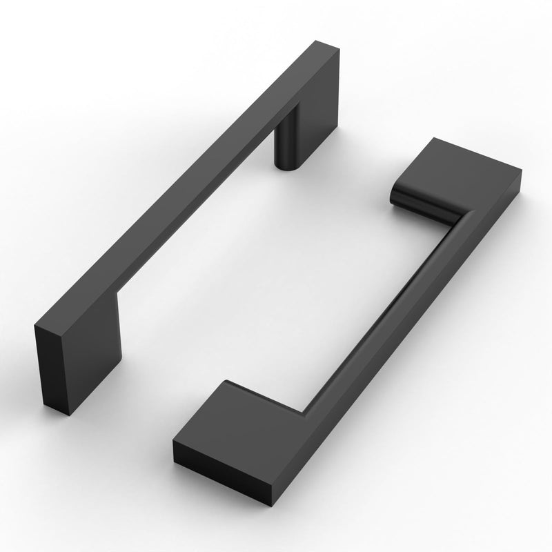 10 Pack 3 Inch(76mm) Cabinet Pull Matte Black Kitchen Cabinets Handles Black Cabinet Hardware for Cupboard Square Kitchen Pulls for Cabinets Drawer Handles 3" Hole Center(76mm) 10 Pack