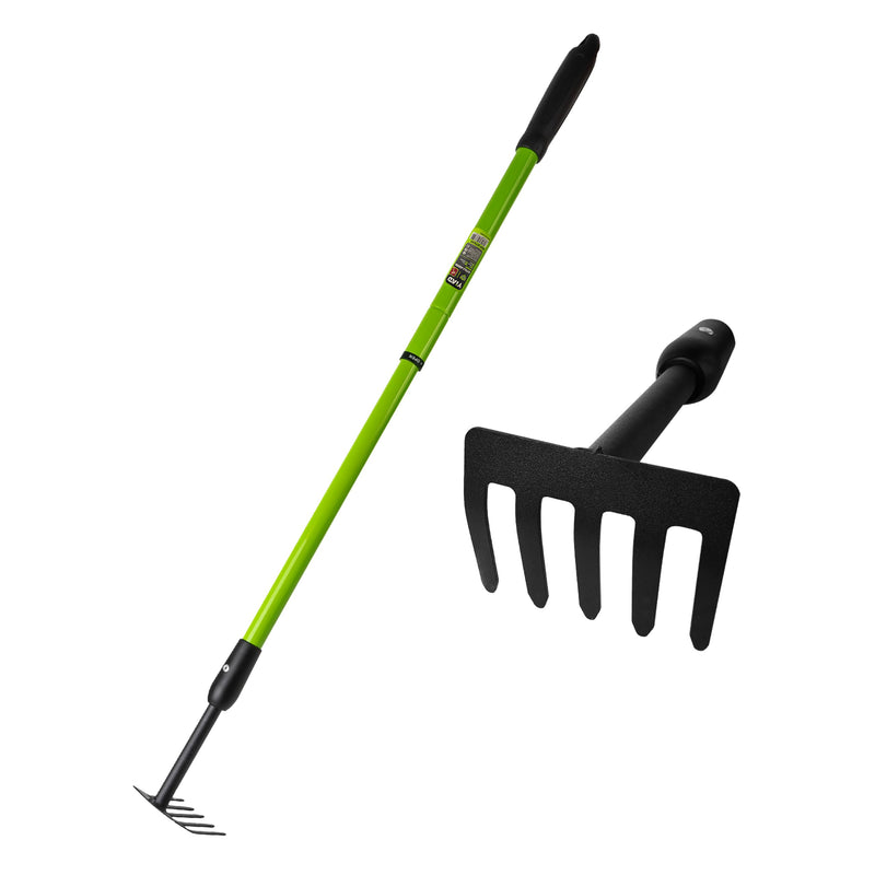 Small Rake Garden Rake Hand Rakes, Ajustable Handle Gardening Hand Cultivator Garden Tool with Non Slip Handle Hand Weeder Tool for Weeding Tilling Soil Planting