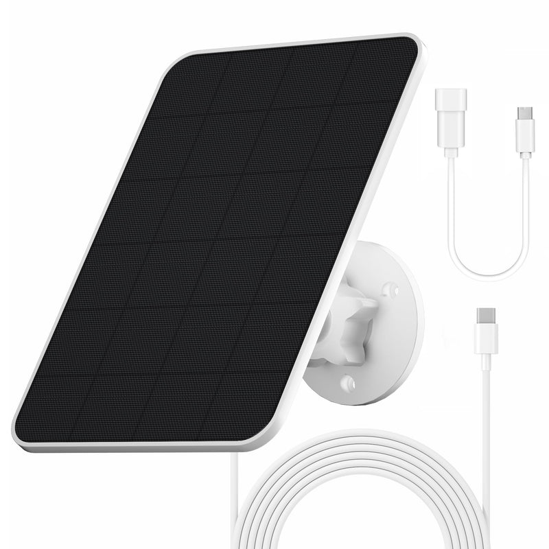 Solar Panel for eufy Camera,Security Camera,5V 4W Solar Panel for eufyCam 2/2 Pro,2C/2C Pro,E,soloCam E20/E40 Spotlight,IP65 Waterproof USB-C Solar Panel Charger for eufy with Micro USB & Rubber Plug 1 Pack