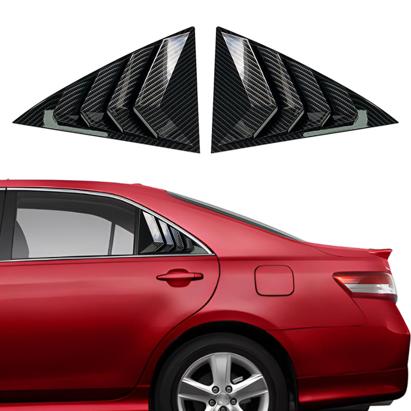for Toyota Camry 2006 2007 2008 2009 2010 2011 Window Louvers Front Side Racing Style Sport ABS Window Louvers Air Vent Scoop Shades Cover Blinds Trim Exterior Accessories 2PCS(Carbon Fiber) For 6Th Camry 2006-2011 Carbon Fiber