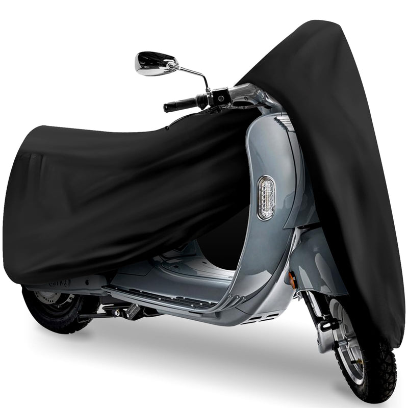 Scooter Cover, Waterproof Moped Cover, Vespa Cover, Outdoor Windproof and UV, for 72" Long Yamaha Honda Ruckus Motorbike Cover (Black) Black S-72 inch