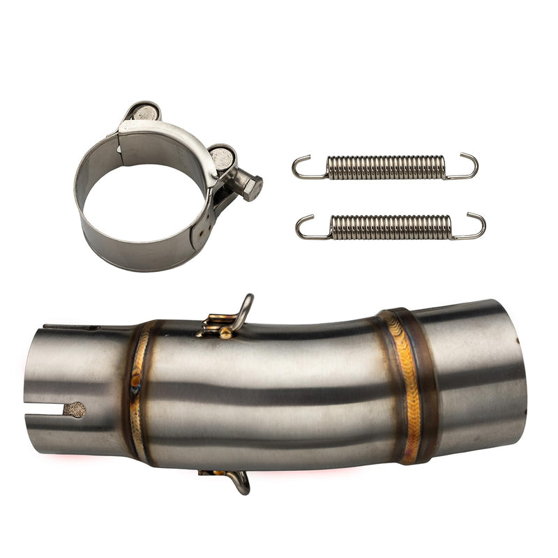 Motorcycle Exhaust Mid Pipe, Exhaust Muffler Adapter Connect Pipe with Clamps Compatible with Kawasaki Ninja 400 Z400 2018 2019 2020 2021 2022 2023 Ninja 500 Z500 2024 2018-2024