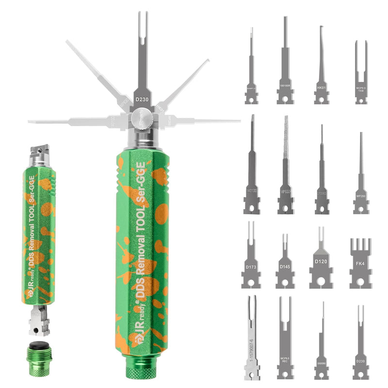 JRready ST5355 Terminal Removal Tool Kit - Universal Vehicle Wire Harness Depinning Tool Pin Removal Tool, for Tyco JPT MCP MCON MQS, Sumitomo, Delphi, Molex Pin Extractor, with 16Pcs Replacement Tips 16 IN 1 KIT