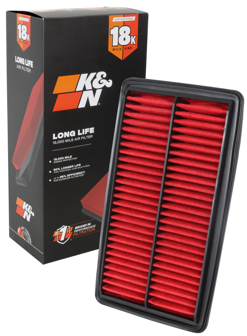 K&N Engine Air Filter: Long Life 18,000 Mile Replacement Air Filter: Compatible with 2016-2022 Honda/Acura V6 (Odyssey, Passport, Pilot, Ridgeline, MDX), KNA-5041 18K Miles - Disposable