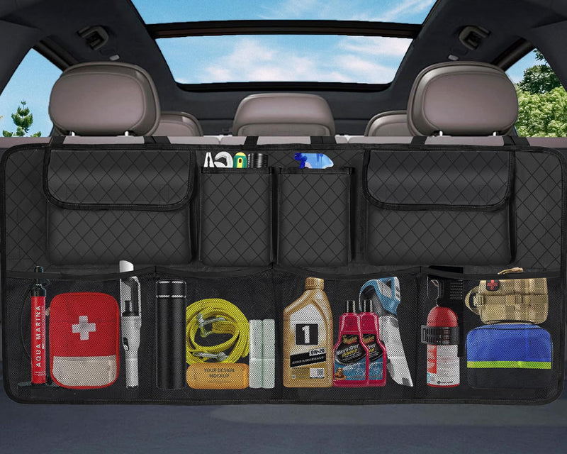 Car Trunk Organizer and Storage, Large Capacity Backseat Hanging Storage Accessories, Backseat Car Organizer for SUV/MPV/Truck (Black) Black