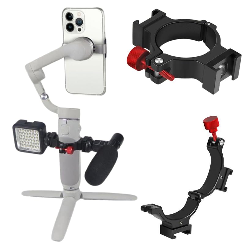 Extension Bracket/Hot Shoe Adapter for Osmo Mobile 7 Pro/7/Mobile 6/OM 5 Shoe Bracket Connectable Fill Light Microphone