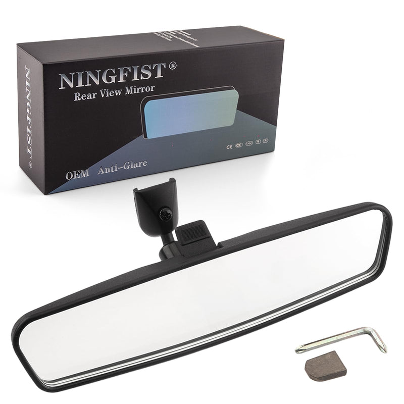 Universal Car Rear View Mirror Accessories - NINGFIST Premium Wide Angle Rearview Mirror with Mounting Base, Fit for Toyota Corolla/RAV4, Nissan Altima/Rogue Jeep Chevrolet& Most Vehicles 10.6 inch Universal Fit