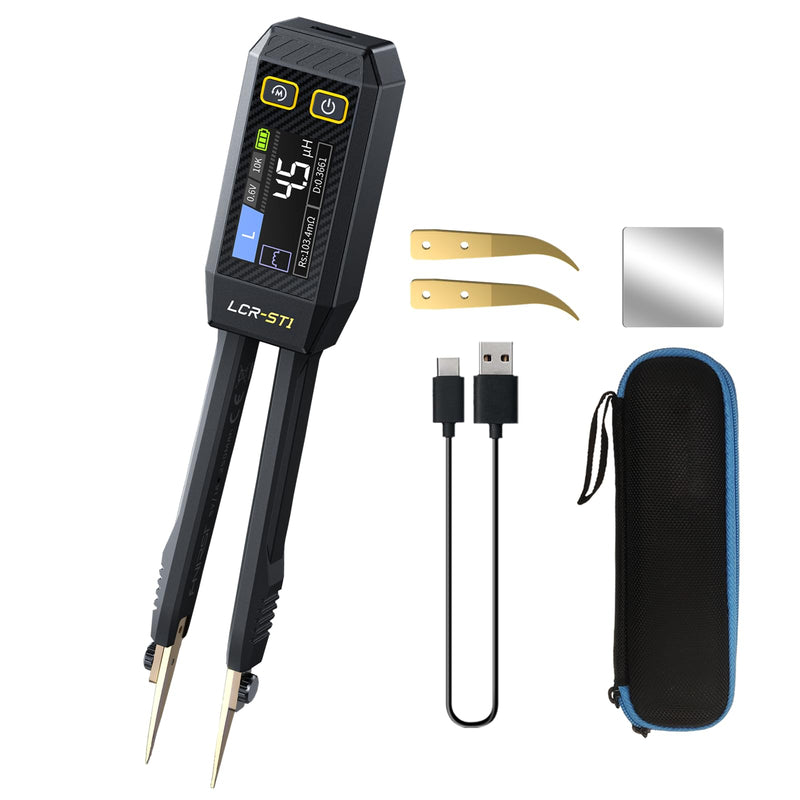 FNRSI Upgraded Version LCR-ST1 Mini Smart LCR Meter, SMD Tester, ESR Meter - 100Hz, 1kHz, and 10kHz Resistance Capacitance Inductance Continuity Diodes Measurement Tool