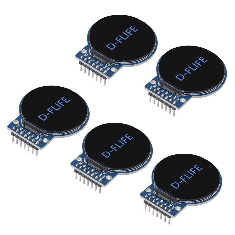 1.28 Inch TFT LCD Display Module Round RGB 240 * 240 GC9A01 Driver 4 Wire SPI Interface 240x240 PCB for Arduino (5pcs) 5pcs