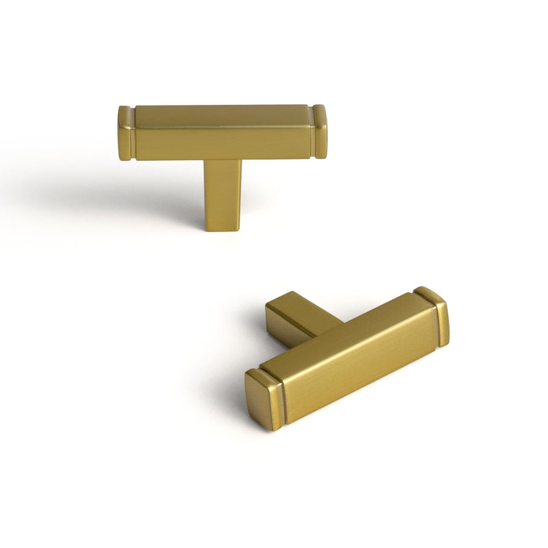 Goo-Ki 6 Pack Single Hole Cabinet Pulls Brushed Gold Zinc Alloy Kitchen Drawer Pulls Drawer Handles 1814-LSJ-DAN