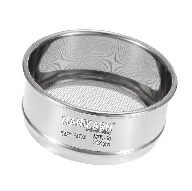 Lab Test Sieve – 4" Diameter, 212 Micron Stainless Steel Mesh – ASTM No. 70 for Laboratory Soil & Particle Analysis 70 Mesh (212 micron)