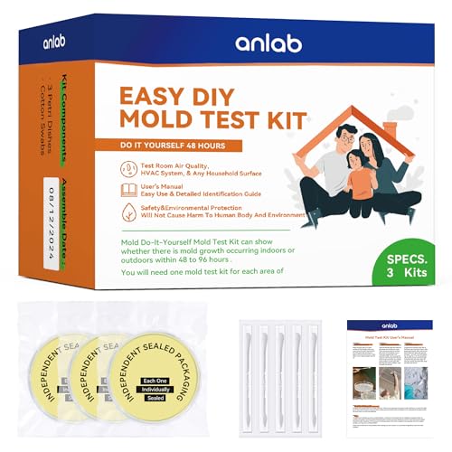 anlab™Mold Test Kit for Home - Do It Yourself Home Mold Detector | Test HVAC System | Home Surfaces | Indoor Air Quality Testing Kit - Identification Guide Included - Sealed Separately (Items of 6) 2