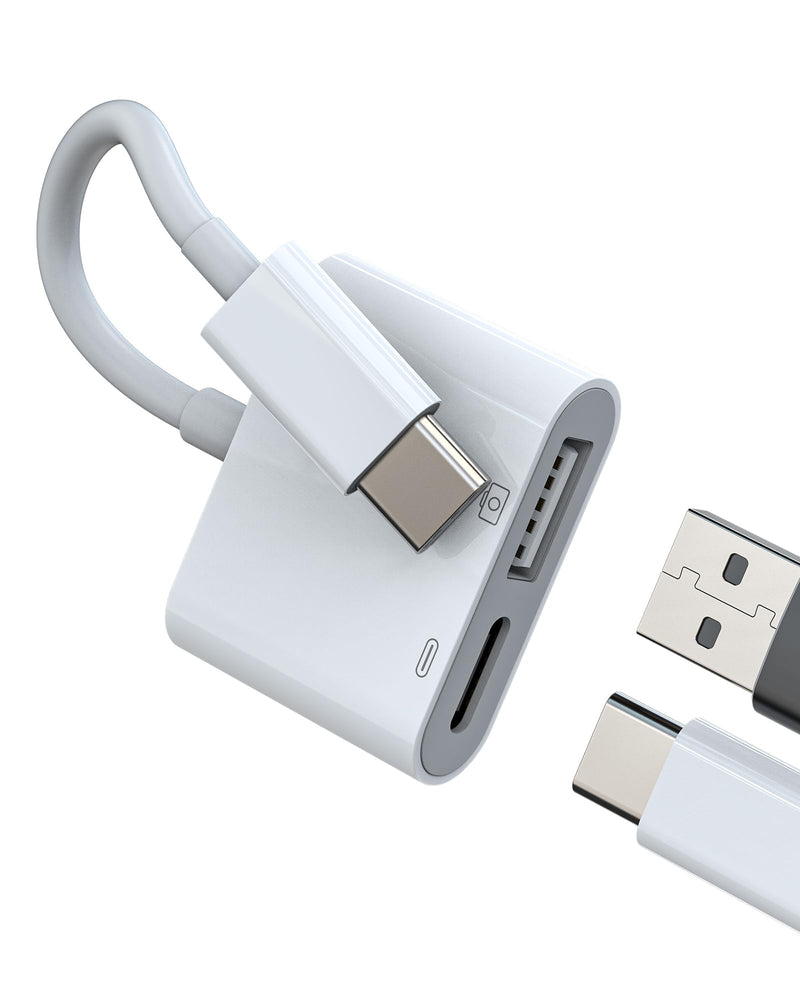 USB C to USB 3.0 2 in 1 OTG Cable Adapter for iPad for iPhone 15 Compatible with Samsung Type C Charger Converter Power Supply Splitter Data USB Flash Drive Cable Android Adapters tp-BH