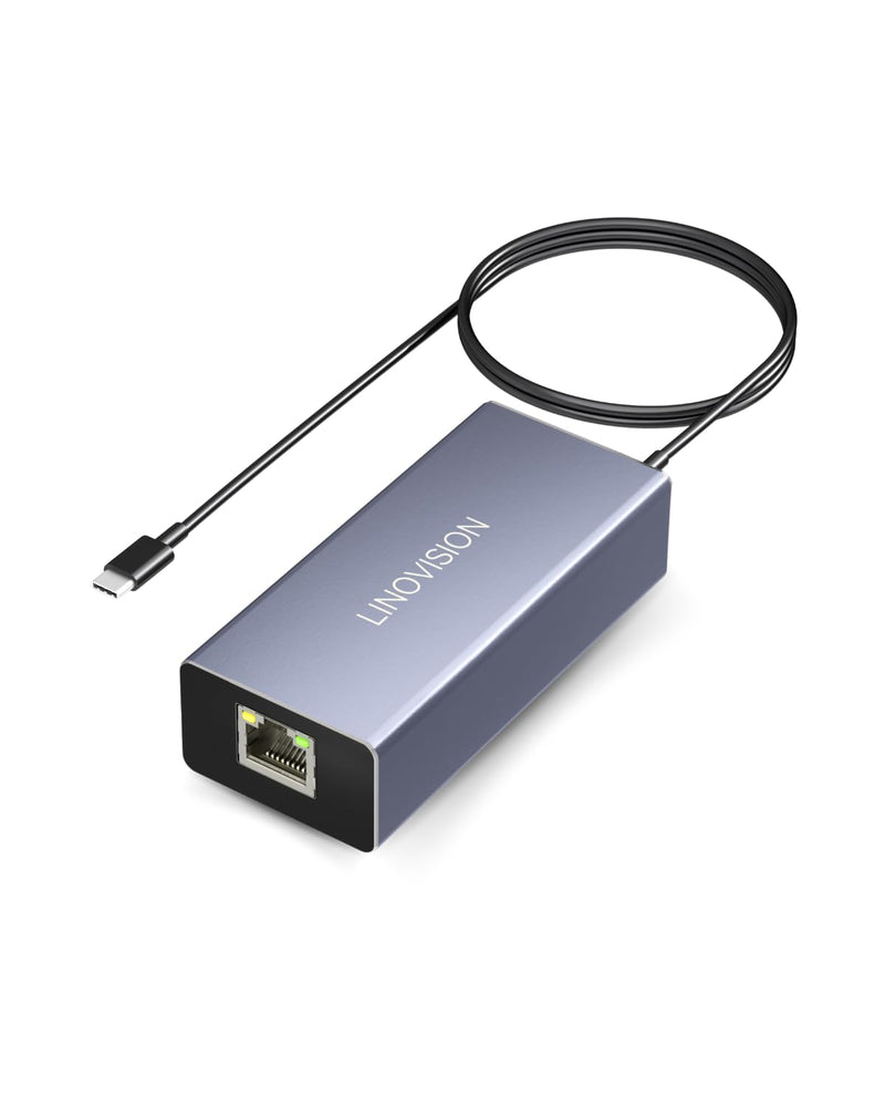 LINOVISION POE to USB-C Converter, Data and Charging Through One Cable, IEEE802.3af/at POE Convert to USB Type C with 10/100Mbps Ethernet, 9V/2.22A or 5V/2A Output, Suitable for Phones and Tablets