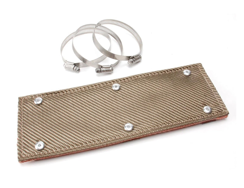 13.7" x 6" Titanium Pipe Shield, Exhaust Heat Shield, Two-layer Material Design, Heat Protection up to 1350°F