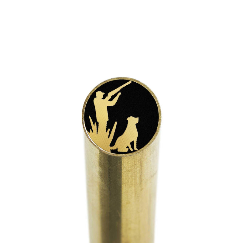 Mosaic Pin for Knife | Decorative Brass Heavy Duty Knife Handle Pins for Fixed Blade Knives | Handmade Pocket Knife Pins Tools Hunter and Dog 3/8" (10mm)