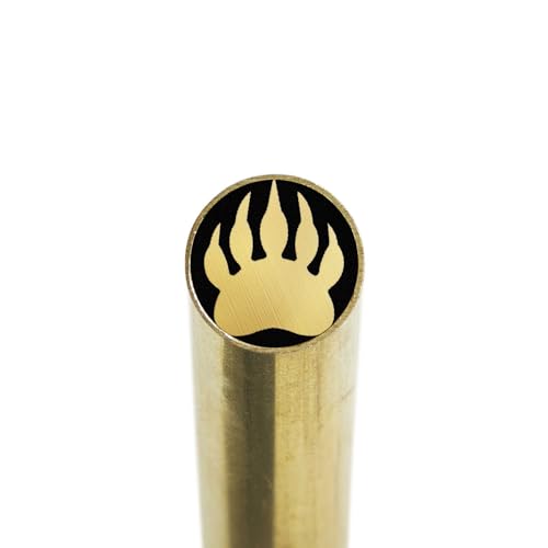 Mosaic Pin for Knife | Decorative Brass Heavy Duty Knife Handle Pins for Fixed Blade Knives | Handmade Pocket Knife Pins Tools (Bear Claw, 3/8" (10mm)) Bear Claw 3/8" (10mm)