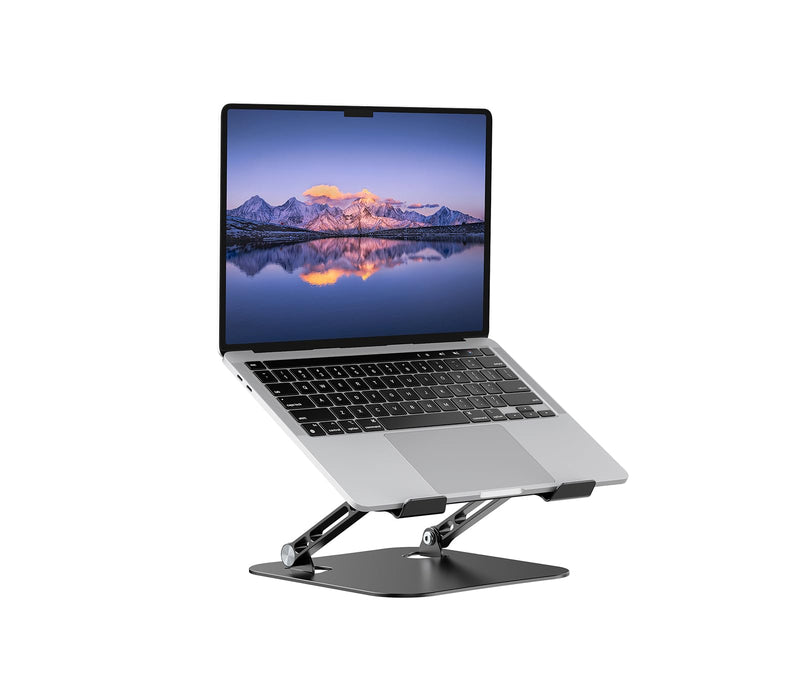 Laptop Stand Adjustable MacBook Stand for Desk Aluminum Notebook Holder Ergonomic Computer Riser Portable Desktop Stand Compatible with All MacBook Notebook Laptop 10-17 Inch Black