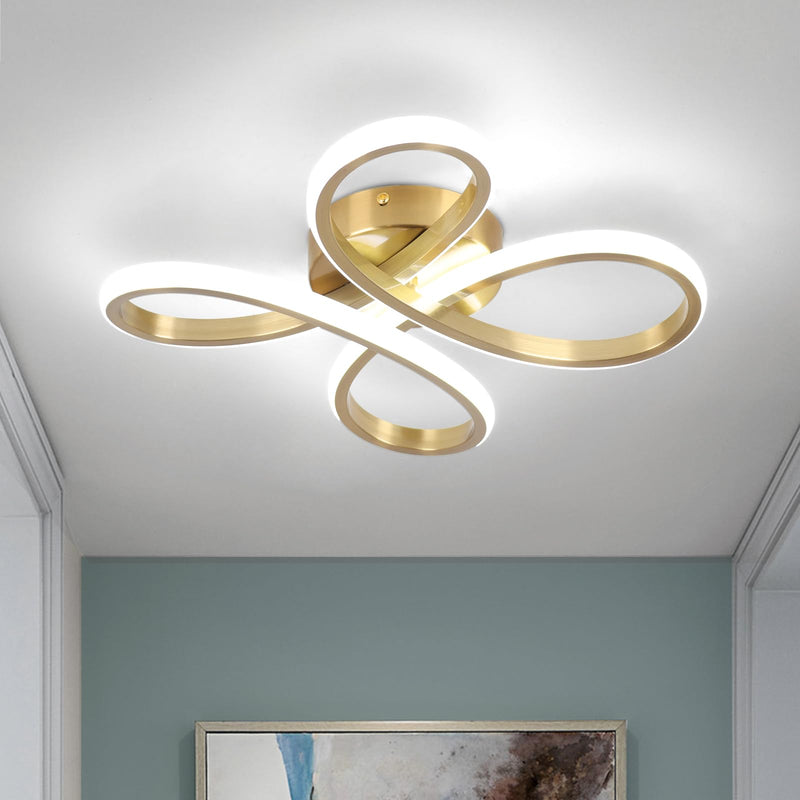 ADISUN Modern LED Ceiling Light, 6000K Semi Flush Mount Ceiling Light Fixture, Modern Ceiling Lights for Hallway Bedroom Corridor Aisle Bathroom Indoor Ceiling Lamp (L14.56*W14.56*H2.4) Gold